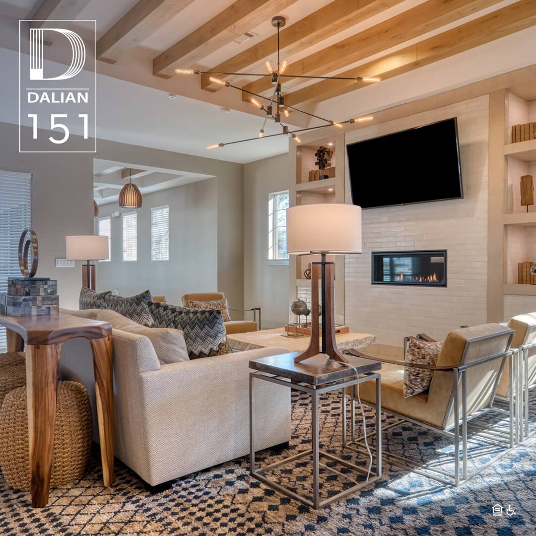 Dalian 151's clubhouse, a modern space with stylish decor, comfortable seating, and amenities for residents to relax and socialize